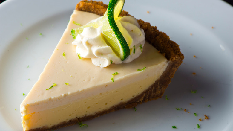 A slice of Key lime on a plate