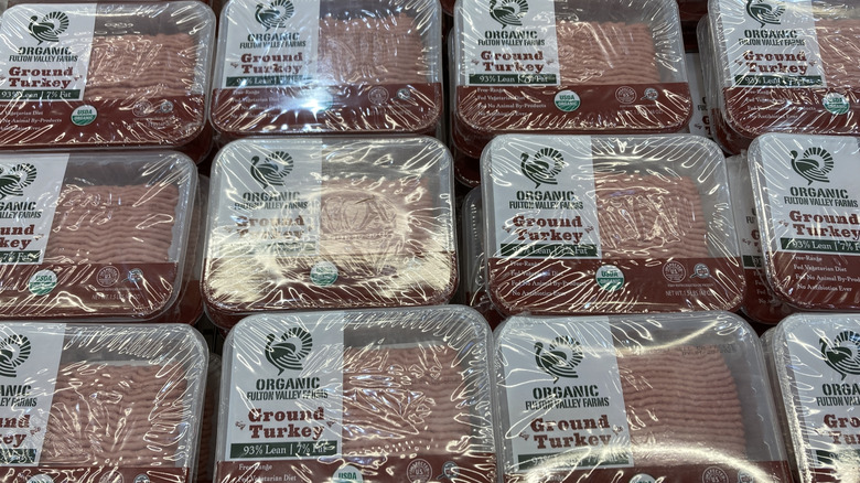 packages of organic turkey at Costco