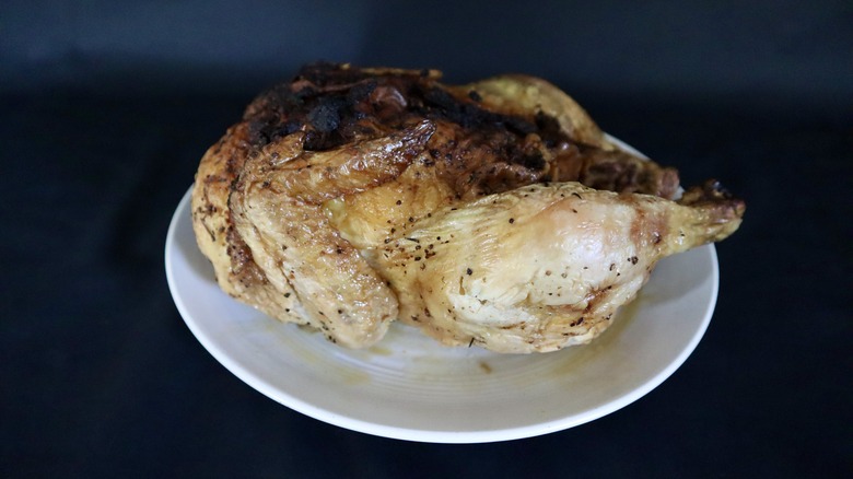 Walmart rotisserie chicken on plate