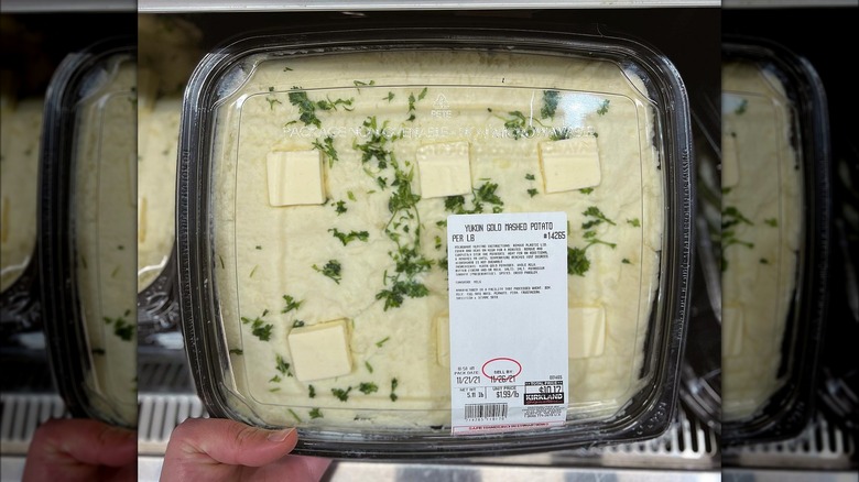 Package of Costco mashed potatoes