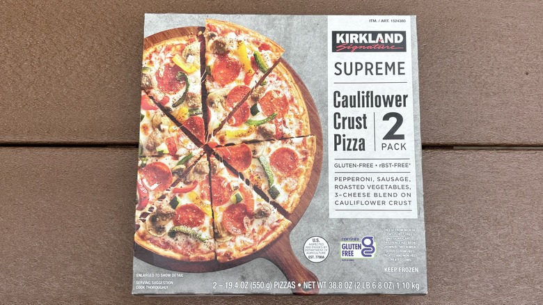 Kirkland supreme cauliflower crust pizza box