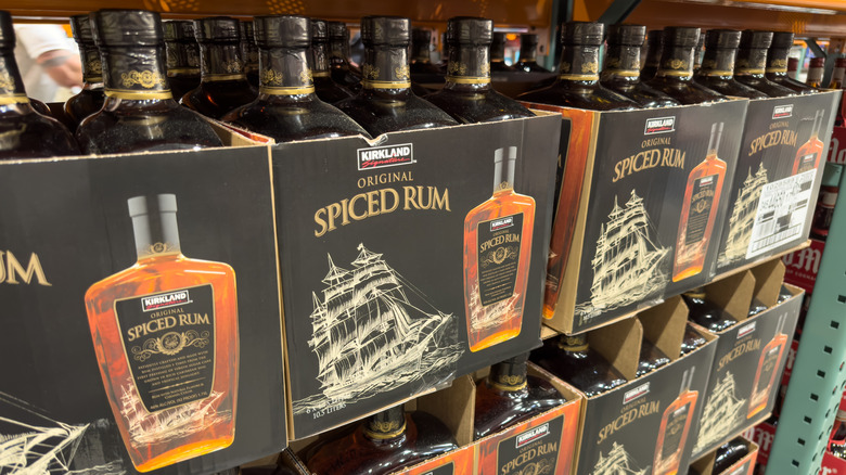 Boxes of Kirkland Signature spiced rum