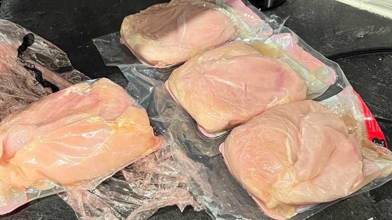 Costco chicken sealed in plastic packaging