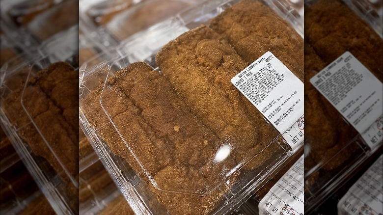 A three-pack of Costco's butter cinnamon sugar loaves