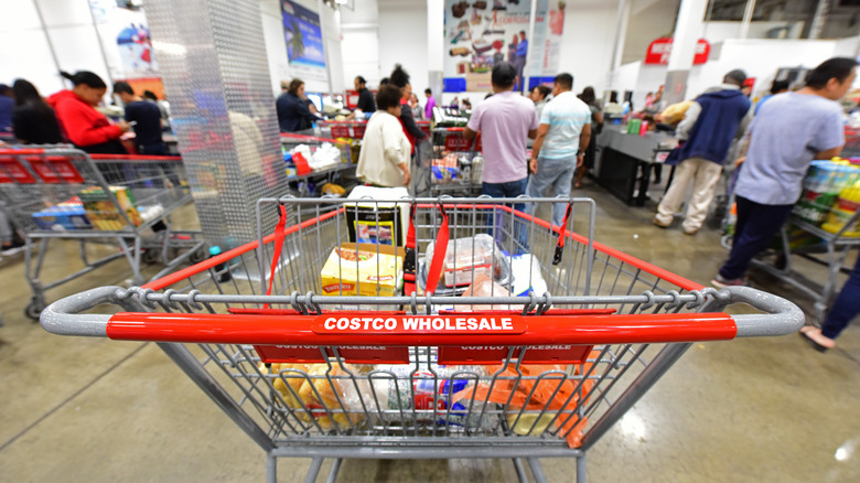 Costco shopping cart inside store