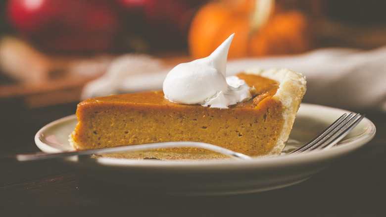 pumpkin pie on plate