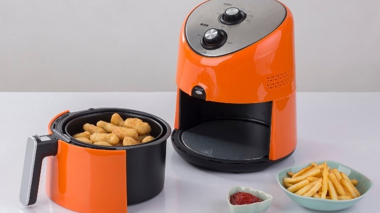 air fryer with food