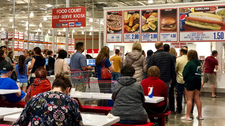 Customers at Costco food court