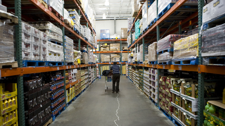 Man browsing costco shelves