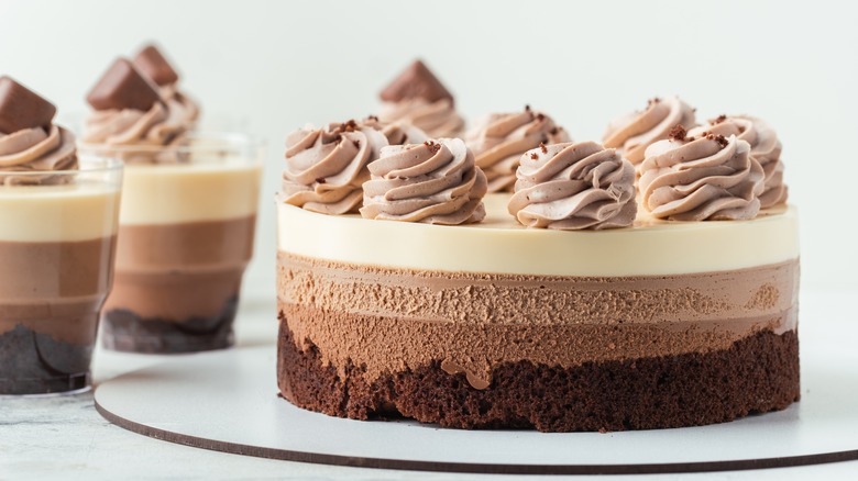 Layered mousse cake