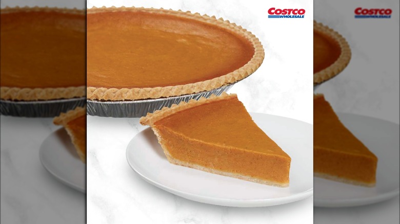 Slice of Costco pumpkin pie