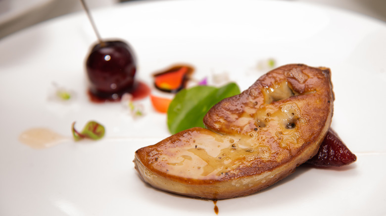 Foie gras on a plate