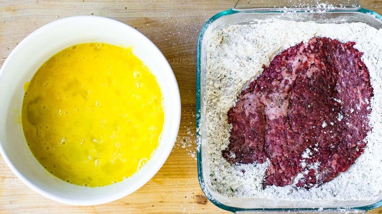 breading steak