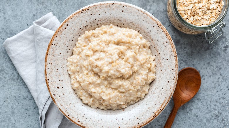 cooked oats in a bowl