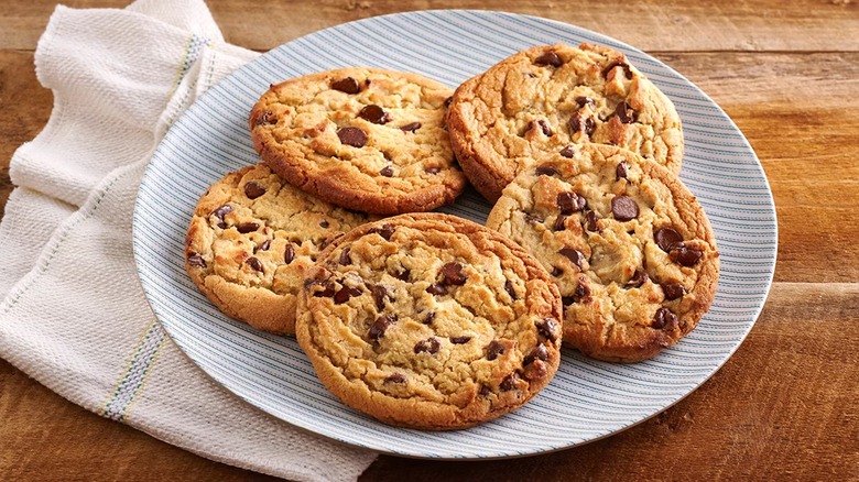 plate of chocolate chip cookies