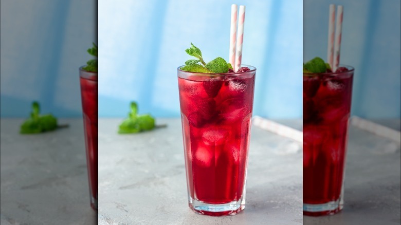 Glass of berry iced tea