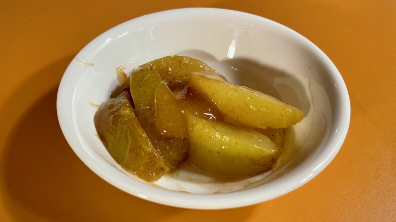 bowl of fried apples