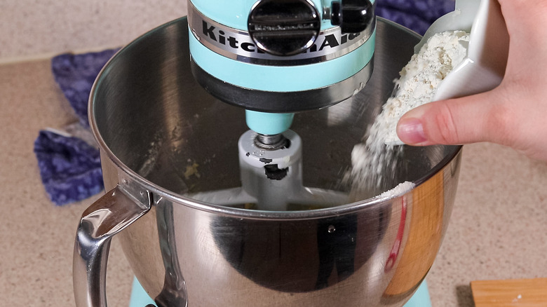 stand mixer with added ingredients 