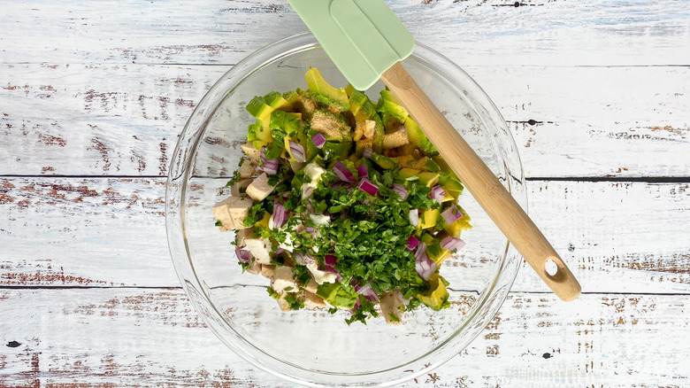 chicken salad in a bowl 