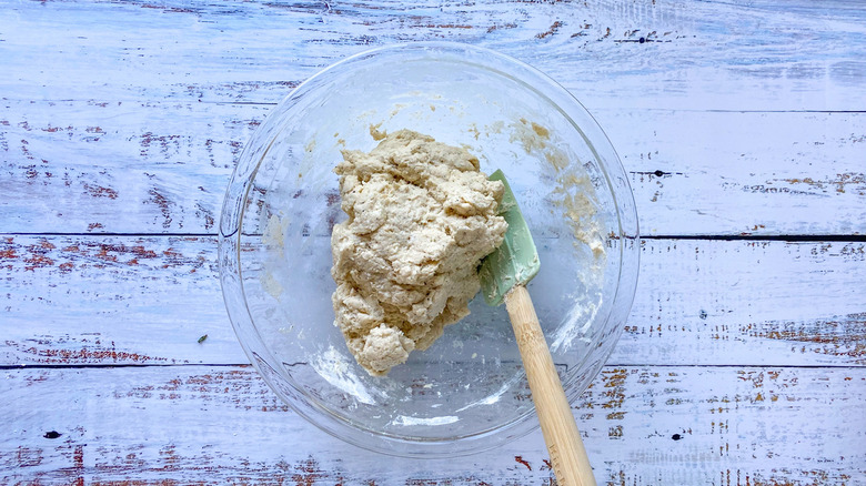 dumpling dough in bowl