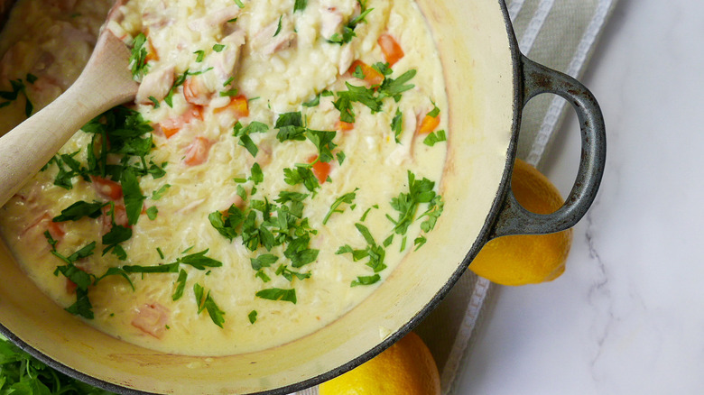 bowl of creamy lemon soup