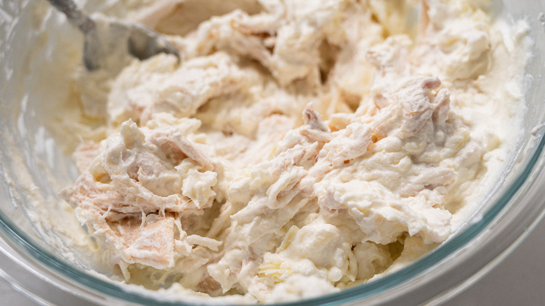 creamy chicken mixture in bowl