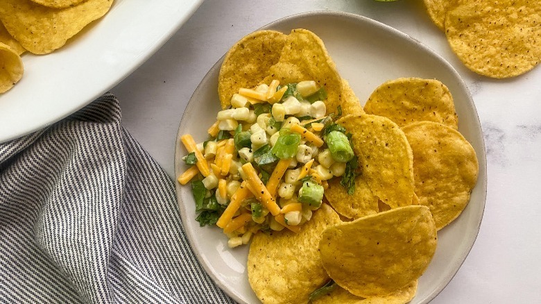 tortilla chips with corn dip