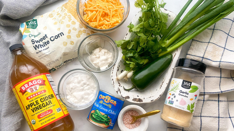 ingredients for creamy corn dip