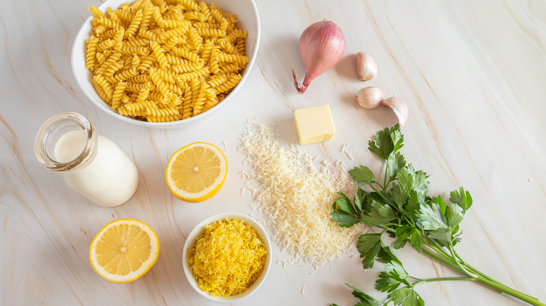 creamy lemon pasta ingredients