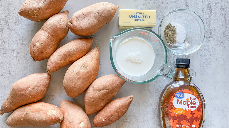 ingredients for mashed sweet potatoes