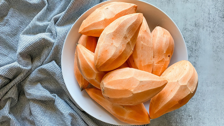 peeled sweet potatoes