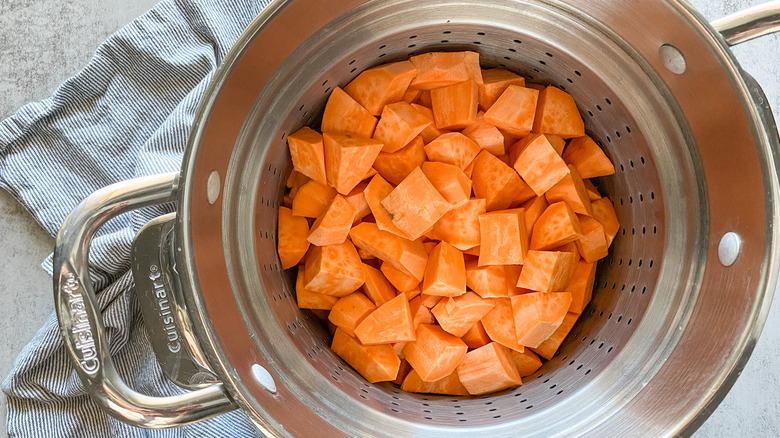 chopped sweet potatoes