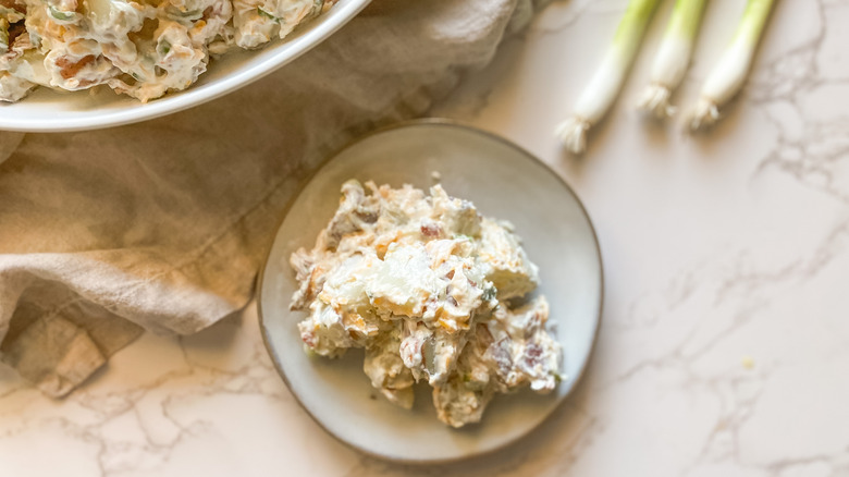 ranch potato salad on plate