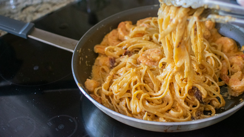 creamy shrimp diablo pasta