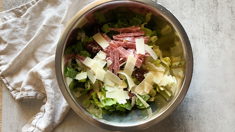 salad ingredients in a bowl