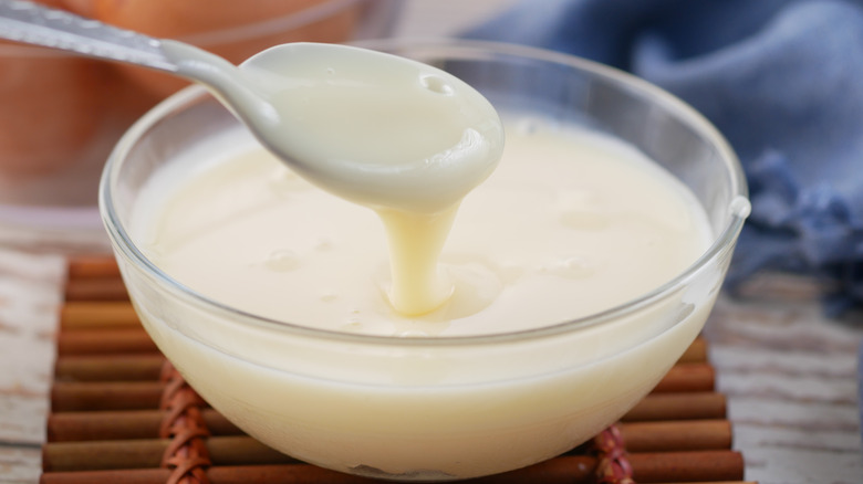 condensed milk in a bowl