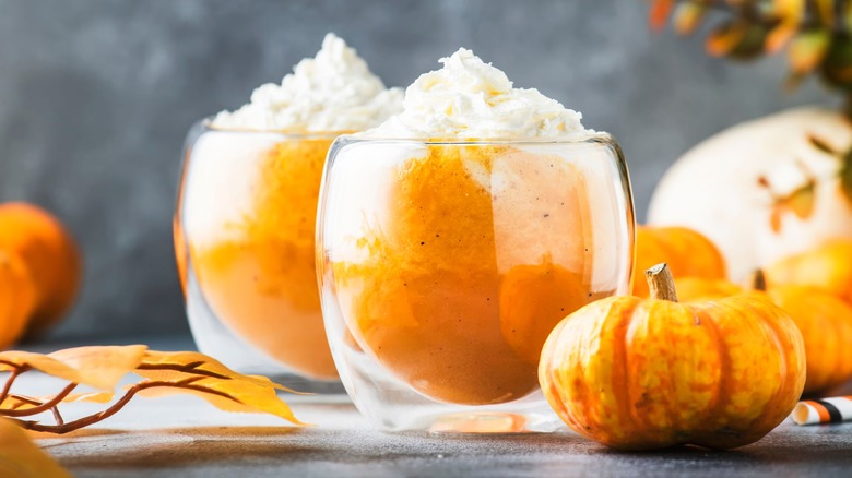 pumpkin eggnog with whipped cream