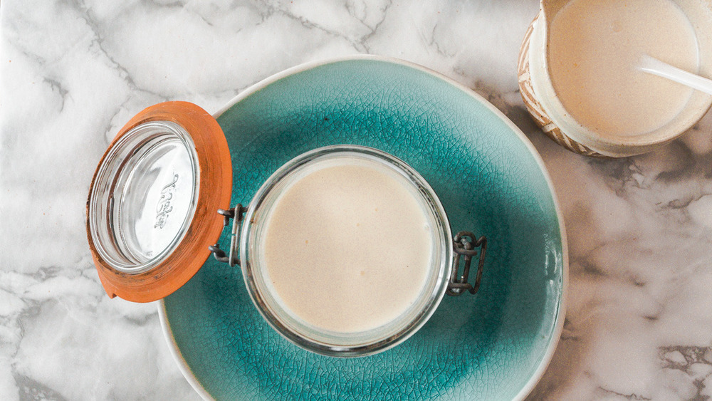 buttermilk in jar for this creme fraiche recipe