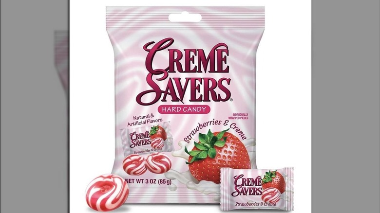 Strawberry creme savers candy packet