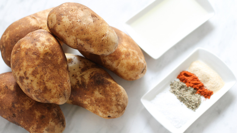 ingredients for air fried potato wedges