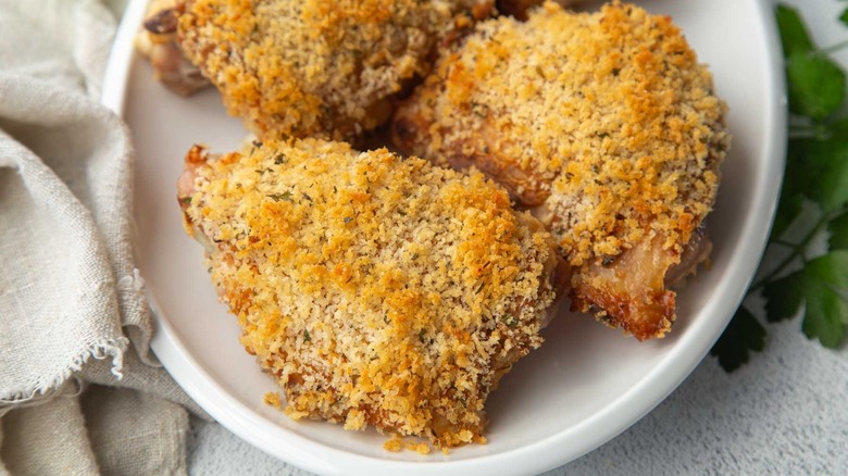 crispy deviled chicken thighs