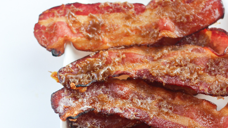 close up of brown sugar crispy bacon