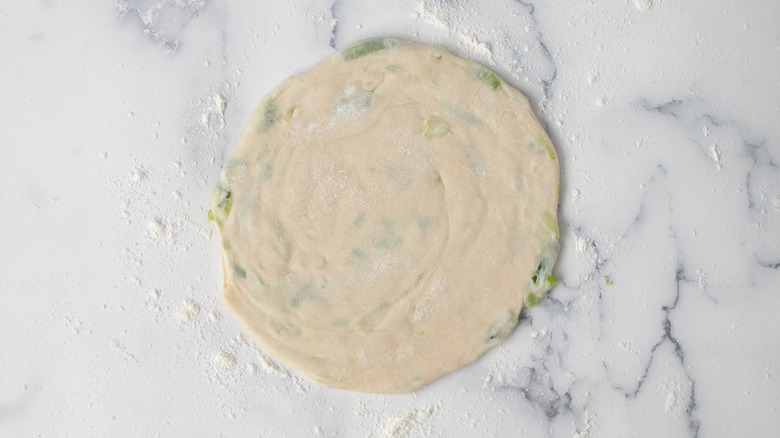 uncooked scallion pancake