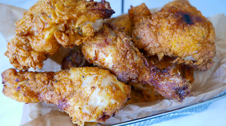 fried chicken in basket