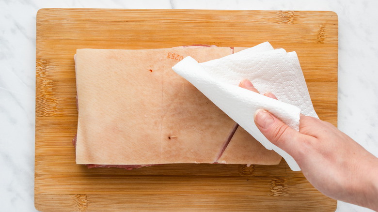 drying pork belly