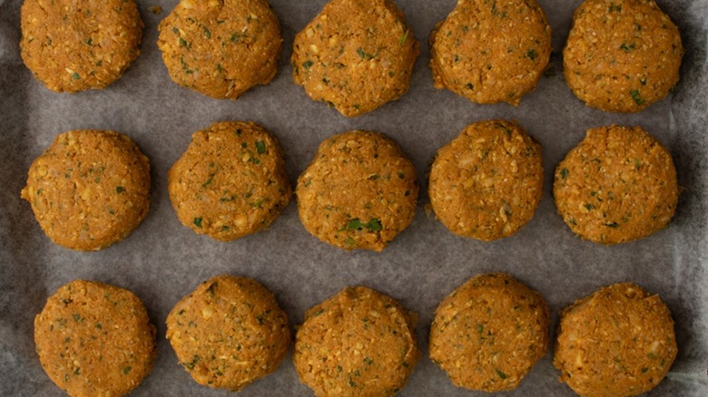 uncooked falafel patties