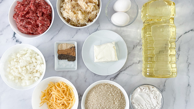 ingredients for crispy sauerkraut balls