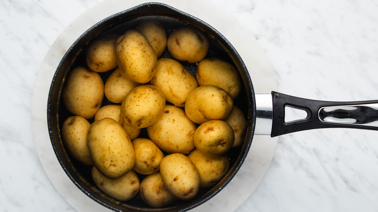 potatoes in a pan