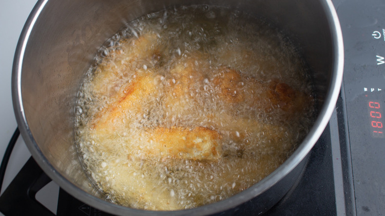 tofu nuggets frying