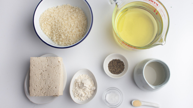 ingredients for crispy tofu nuggets